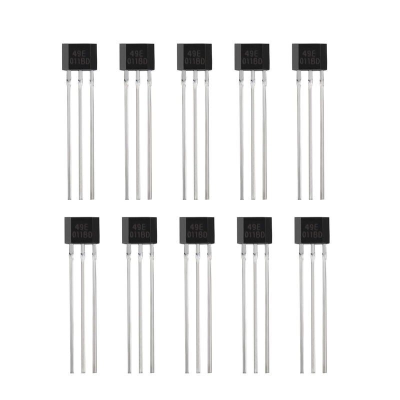 SING F LTD 10Pcs 49E OH49E S49E SS49E TO-92 Linear Hall Effect Sensors Magnetic Detector 3 Terminal Sensitive for Electric Vehicle Motor Repair Applications - Image 1